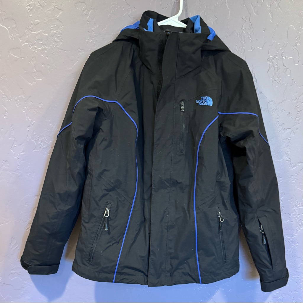 The North Face Triclimate Black Jacket With Blue Trim - M